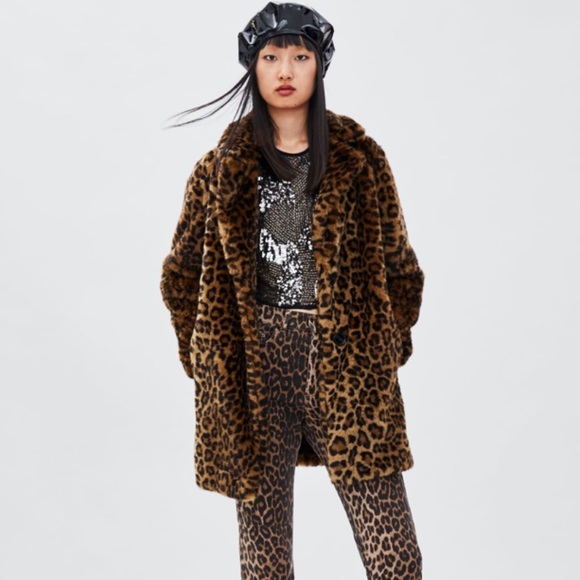 leopard print coat zara